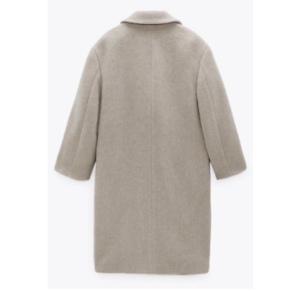 ZARA WOMEN NEW OVERSIZED MANTECO WOOL BLEND COAT TAUPE GRAY 2090/722 - Picture 8 of 12